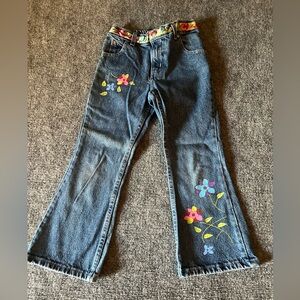 SONOMA Life + Style girl’s BlueJeans Flare Hand Painted Size 6X Adorable Cute